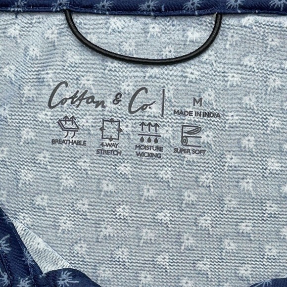 Cotton and Co Polo Shirt Mens Medium Blue Golf Lightweight Outdoor - Picture 7 of 12
